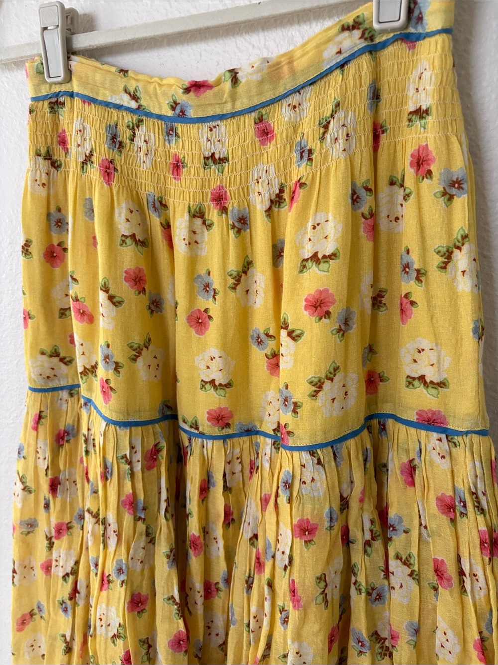 LoveShackFancy Weber Tiered Midi Skirt in Yellow - Picture 5 of 9